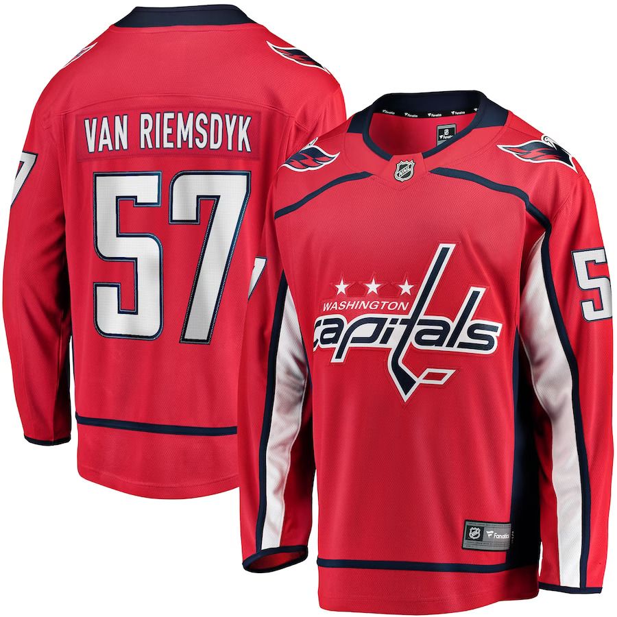 Men Washington Capitals 57 Trevor van Riemsdyk Fanatics Branded Red Home Breakaway NHL Jersey
